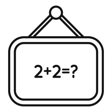 School blackboard hanging with simple math sum on it Stock Illustration