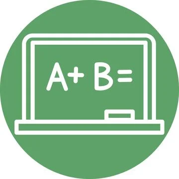 School Blackboard Math Formula Line Art Stock Illustration