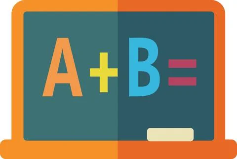 School blackboard with math formulas icon Stock Illustration