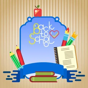 School board and tools. Stock Illustration