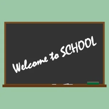 School board with chalk back to school. Stock Illustration