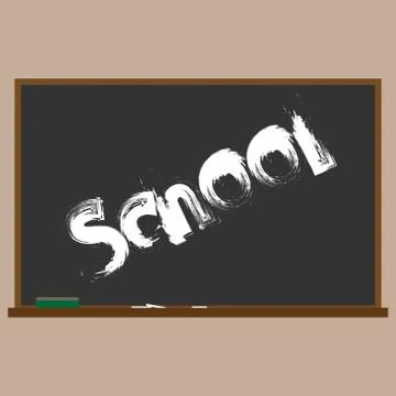 School board with a chalk school. Stock Illustration