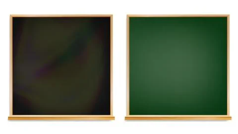 School Board Isolated Vector. Wooden Frame. Classic Empty Classroom Chalkboard Stock Illustration