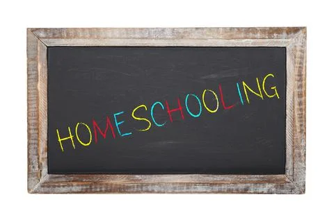 School board with the message homeschooling Stock Photos