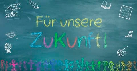 School board for our future, text in German Stock Illustration