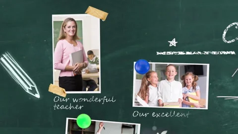 School board Slideshow+Phone folder (POUND5) After Effects stock