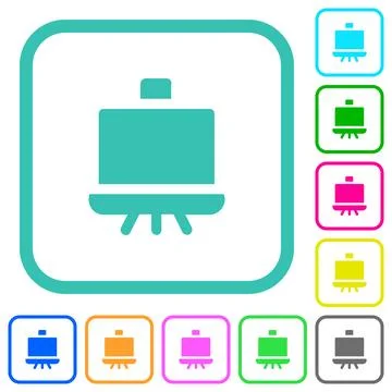 School board on stand solid vivid colored flat icons Illustrazione stock