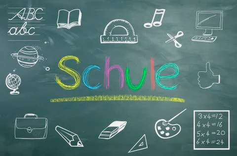School board, text in German Stock Illustration