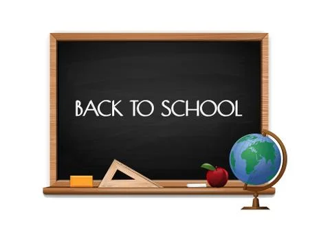 School board with text written in chalk Stock Illustration