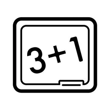 School board vector icon. Black and white illustration of The equation. Outline Illustrazione stock