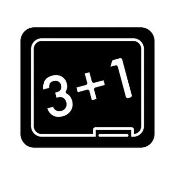 School board vector icon. Black and white illustration of The equation. Solid Stockillustratie