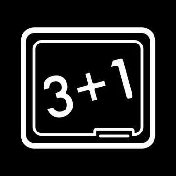 School board vector icon. Black and white illustration of The equation. Outline Illustrazione stock