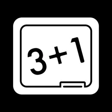 School board vector icon. Black and white illustration of The equation. Solid Stock Illustration