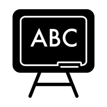 School board vector icon. Black and white illustration of The alphabet. Solid イラスト素材