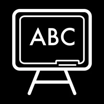 School board vector icon. Black and white illustration of The alphabet. Outline Illustrazione stock