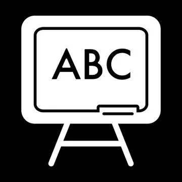 School board vector icon. Black and white illustration of The alphabet. Solid 스톡 일러스트