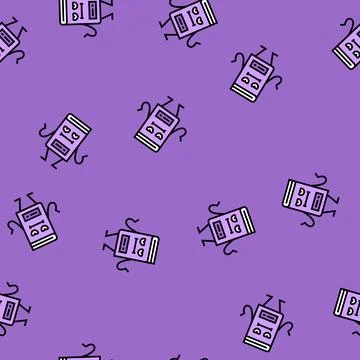 School book character vector seamless pattern Stock Illustration