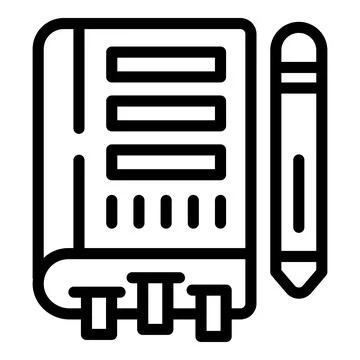 School book icon outline vector. Child study Stock Illustration