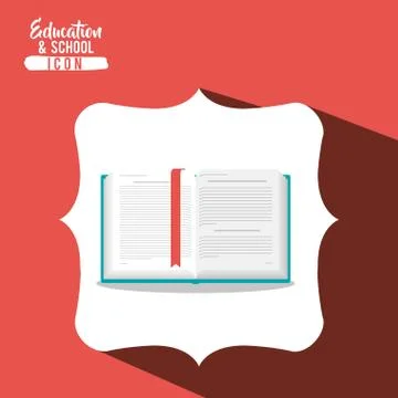 School book inside frame design Stock Illustration