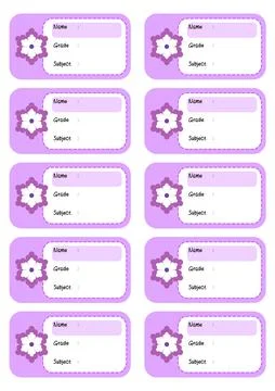 School book name tags Stock Illustration