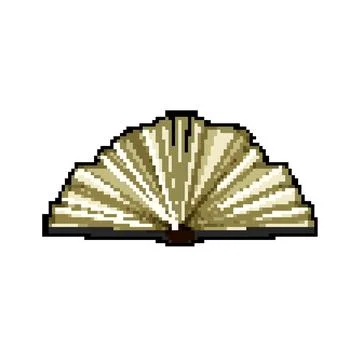 School book open pixel art vector illustration Stock Illustration