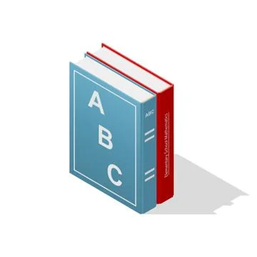 School books isometric icon Stock Illustration