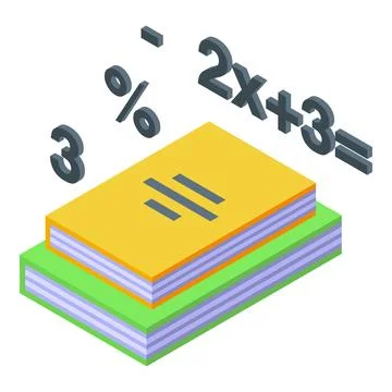 School books with math equation and percentage symbol representing educatio.. Stock Illustration