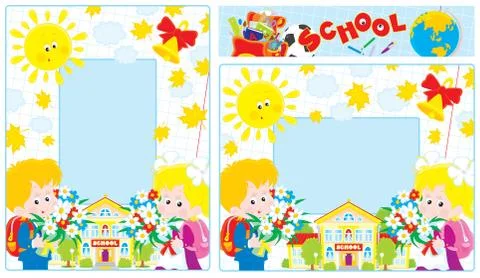 School borders Stock Illustration