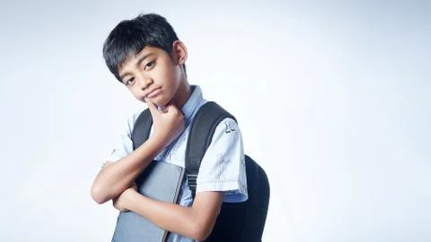 School Boy with back pack Stock Photos