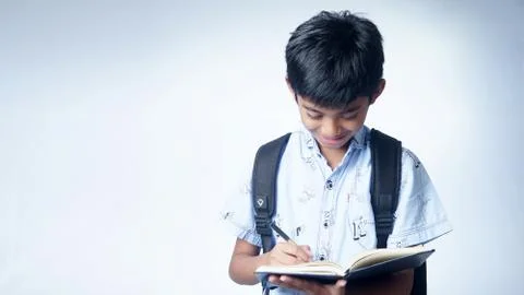 School Boy with back pack Stock Photos