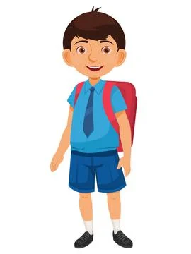 School Boy with Backpack Stock Illustration