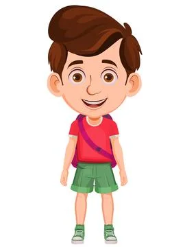 School boy with bag Stock Illustration