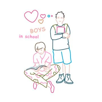 School Boy Behavior Stock Illustration