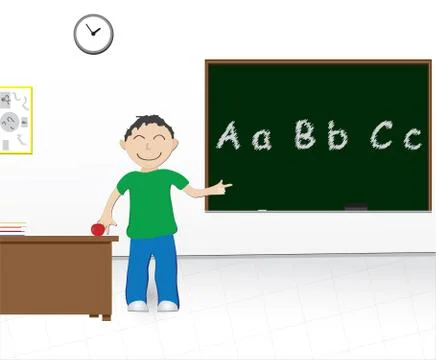 School boy chalkboard 스톡 일러스트