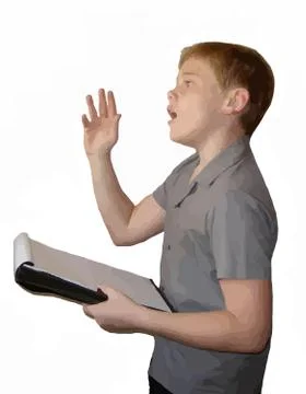 School boy delivering speech Stock Illustration