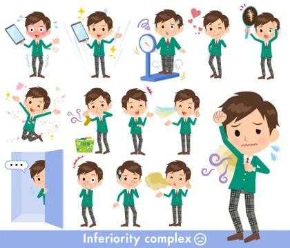 School boy Green Blazer complex Stock Illustration