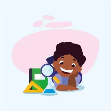 School boy kid with notebook vector design Stock Illustration