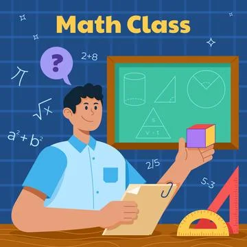 School Boy Learning Mathematic And Physics Stock Illustration