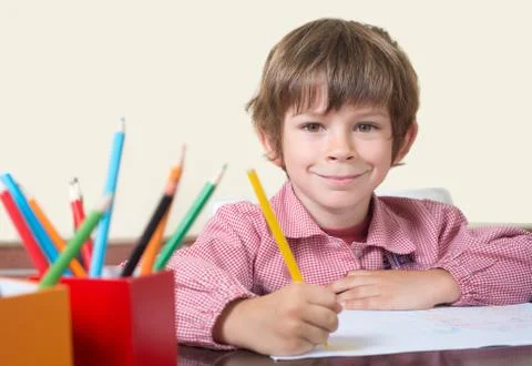 School boy looking at camera Stock Photos