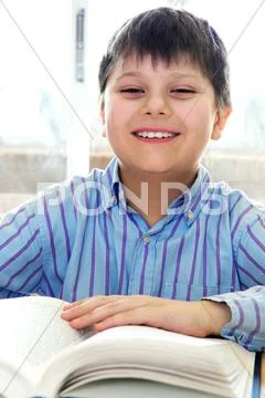 School boy studying Stock Photos