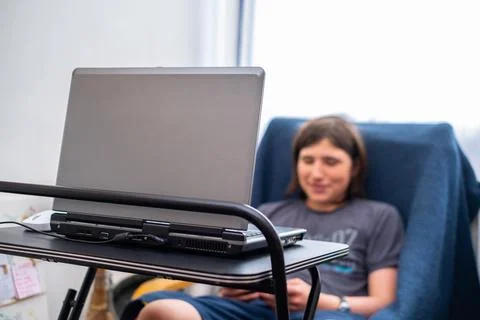 School boy with tablet computer Stock Photos