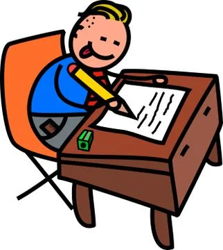 School Boy Test Stock-Illustration