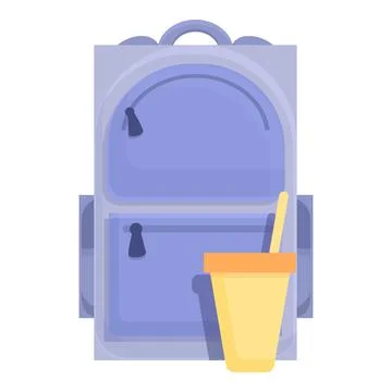 School breakfast coffee cup icon, cartoon style イラスト素材