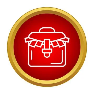 School briefcase satchel icon button returning to education Stockillustratie