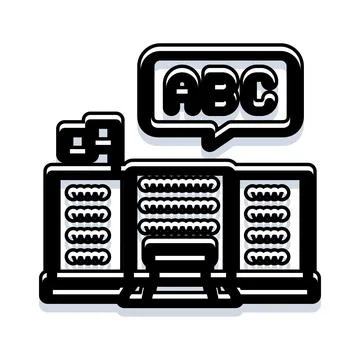 School building with abc bubble for education concept Ilustración de archivo