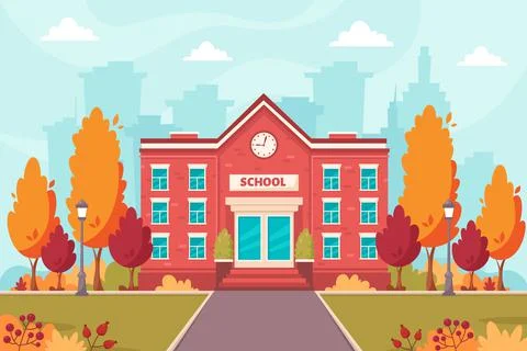 School building. Back to school. Vector illustration 스톡 일러스트