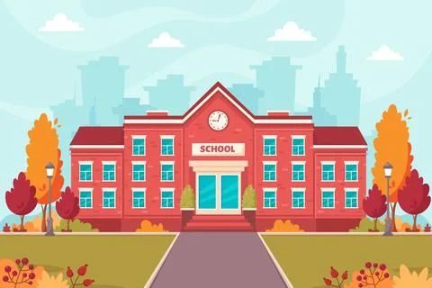 School building. Back to school. Vector illustration Иллюстрация