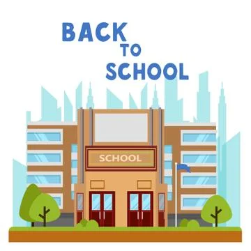School building banner Stock Illustration