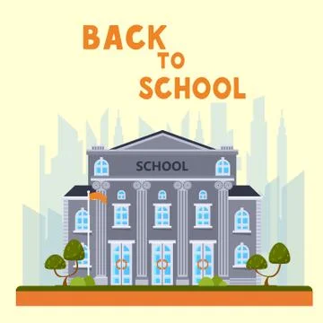 School building banner Stock Illustration