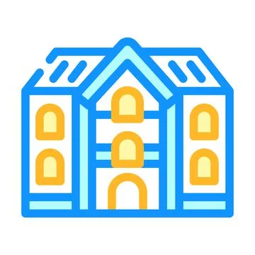 School building color icon vector illustration Ilustración de archivo